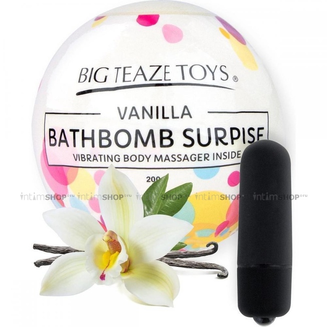Бомба для ванны и вибропуля Big Teaze Toys Bath Bomb Surprise ваниль, черный