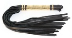 Плетка BDSM Арсенал с золотой ручкой, черная