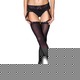 Чулки Le Frivole черные с кружевным поясом (Sense), S/M