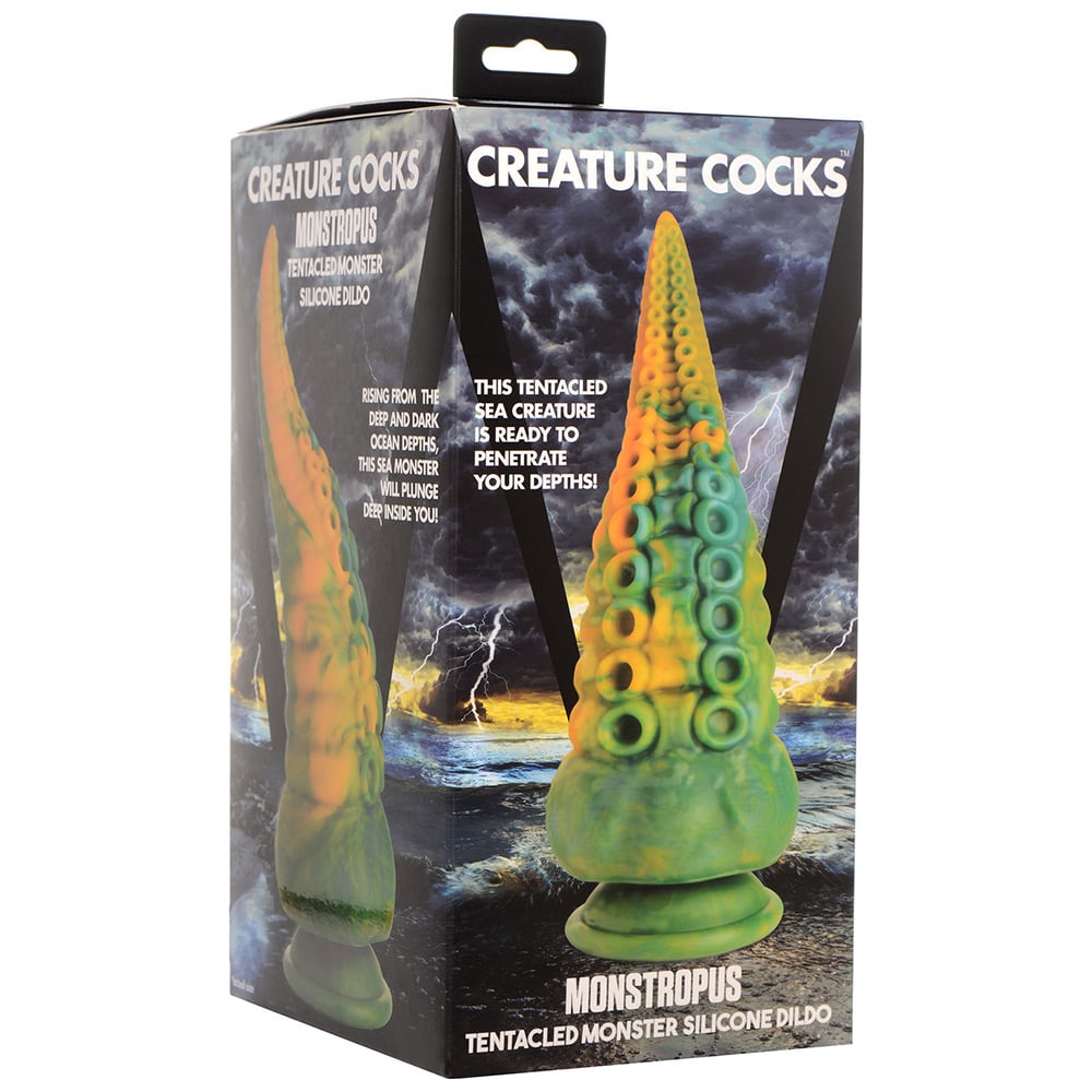 Фаллоимитатор XR Brands Creature Cocks Monstropus 21.6 см, желто-зеленый
