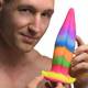 Фаллоимитатор XR Brands Creature Cocks Unicorn Kiss светящийся в темноте 21.3 см, разноцветный