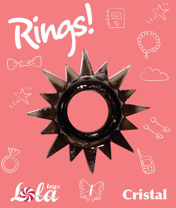 Эрекционное кольцо Lola Games Rings Cristal, чёрное