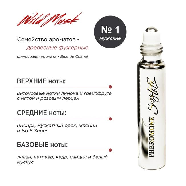 Духи для мужчин с феромонами Sexy Life Wild Musk № 1 Blue de Chanel, 10 мл