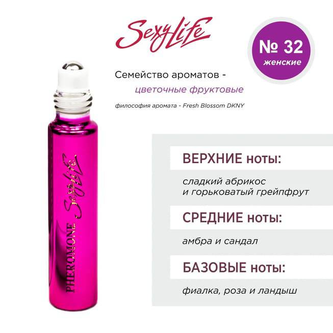 

Духи для женщин с феромонами Sexy Life № 32 Fresh Blossom DKNY, 10 мл