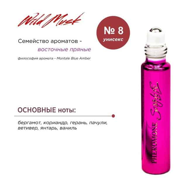 Духи для женщин с феромонами Sexy Life Wild Musk № 8 Montale Blue Amber, 10 мл