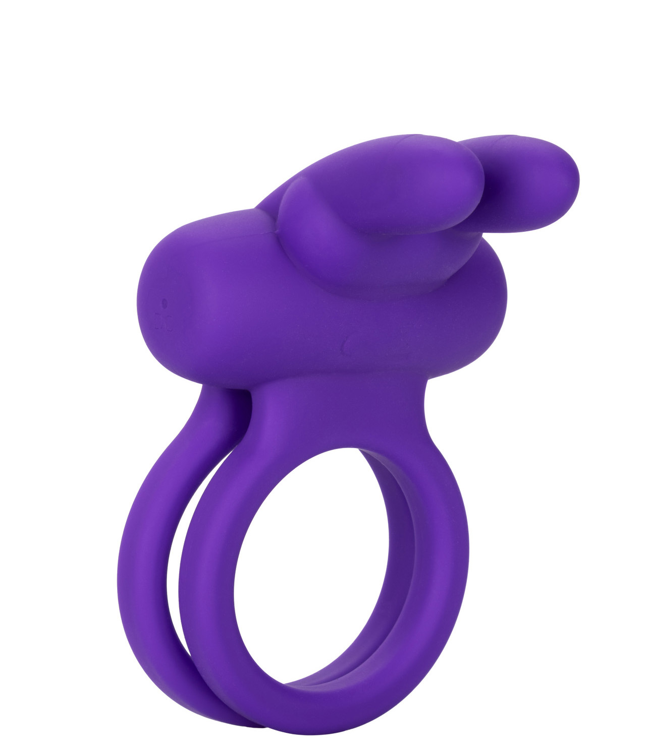 Виброкольцо с подхватом мошонки CalExotics Dual Rockin Rabbit, фиолетовое