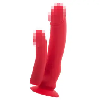 Двойной фаллоимитатор с вибрацией Toyfa Black & Red 19.5 см, красный