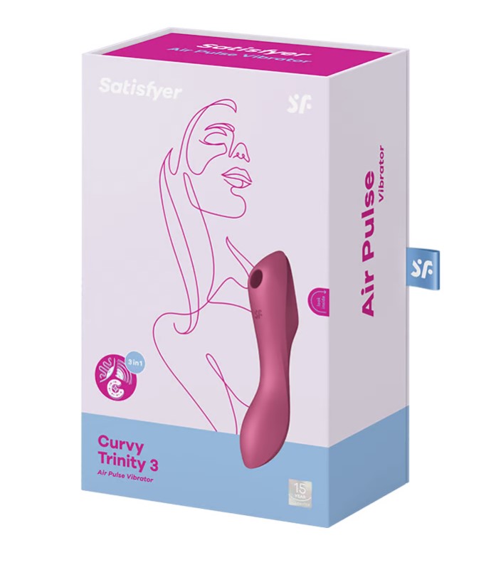 Вакуумно-волновой стимулятор и вибратор для точки G Satisfyer Curvy Trinity 3, красный