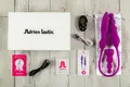 Двухсторонний гибкий вибростимулятор Adrien Lastic 2X с пультом ДУ, фиолетовый