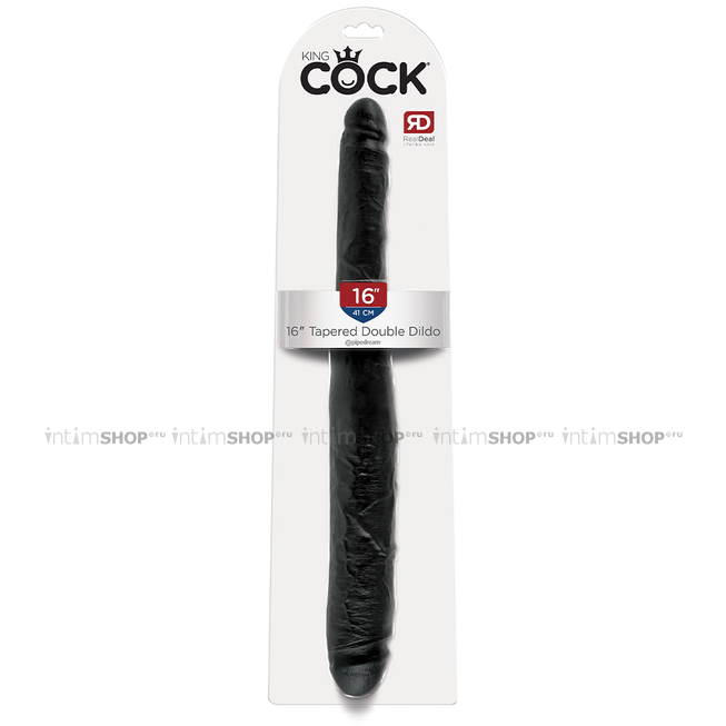 Двусторонний фаллоимитатор PipeDream King Cock 39.4 см, черный - фото 2