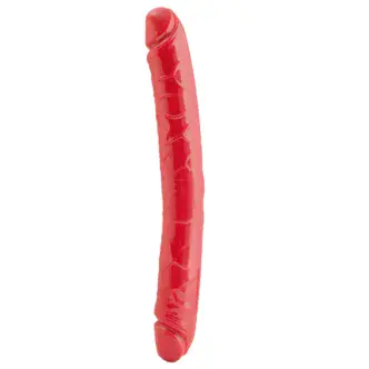 Двусторонний фаллоимитатор Toyfa Black & Red 31 см, красный