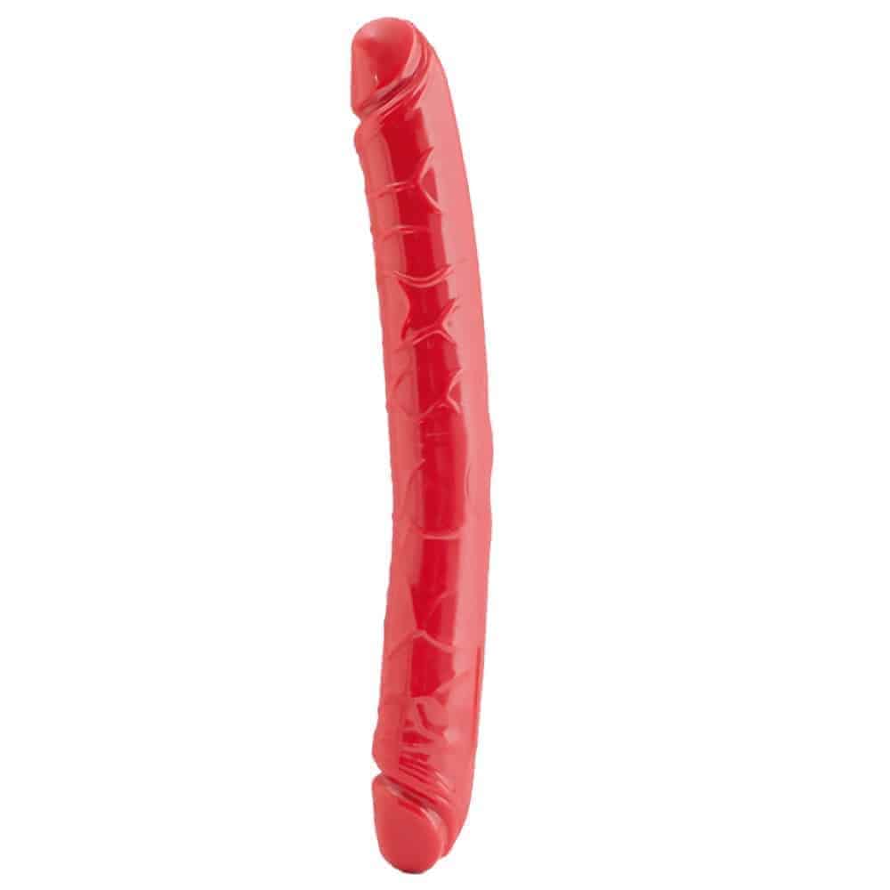 Двусторонний фаллоимитатор Toyfa Black & Red 31 см, красный