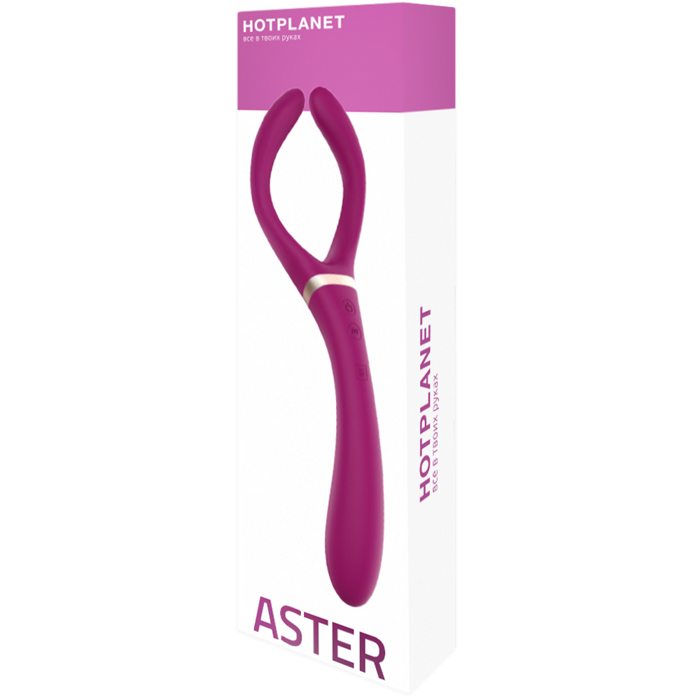 Двусторонний стимулятор для пар Hot Planet Aster, бордовый