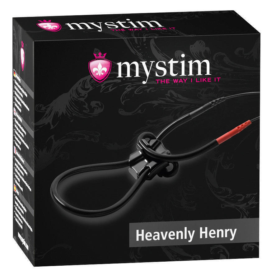 Эрекционное лассо с электростимуляцией Mystim Heavenly Henry, черный