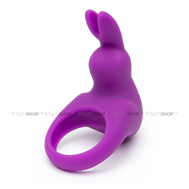 Набор Happy Rabbit виброкольцо + кейс, фиолетовый, черный - фото 3