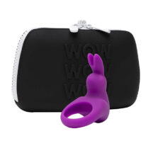 Набор Happy Rabbit виброкольцо + кейс, фиолетовый, черный