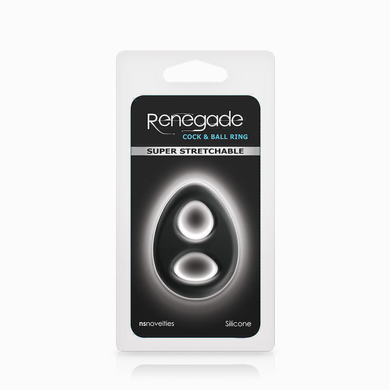Эрекционное Кольцо Renegade - Romeo Soft Ring с двумя отверстиями, черный 