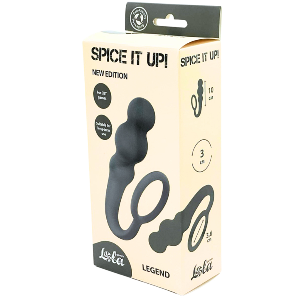 Эрекционное кольцо с анальным стимулятором Lola Games Spice It Up New Edition Legend, серое