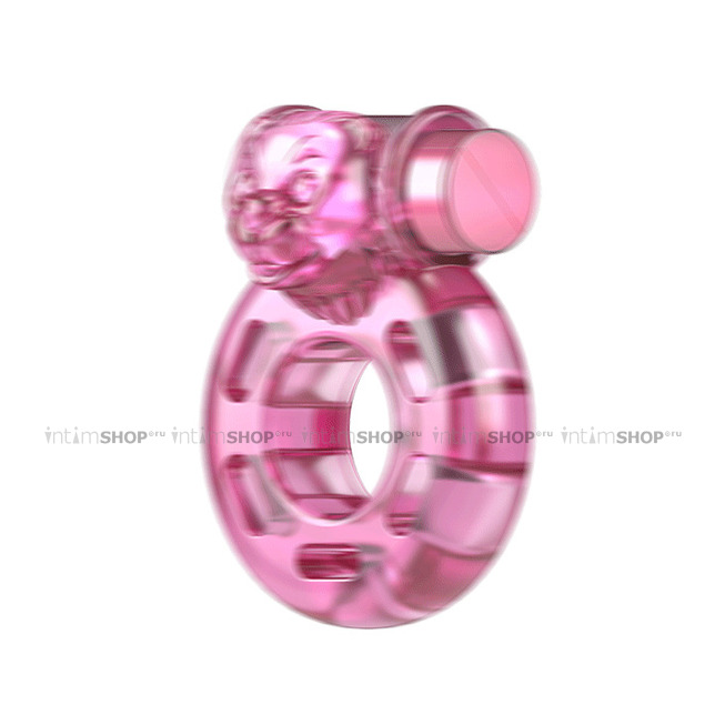Эрекционное виброкольцо Baile Медведь, розовый от IntimShop