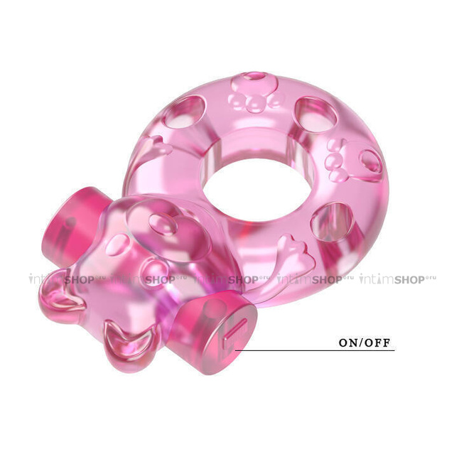 Эрекционное виброкольцо Baile Мишка, розовый - фото 3