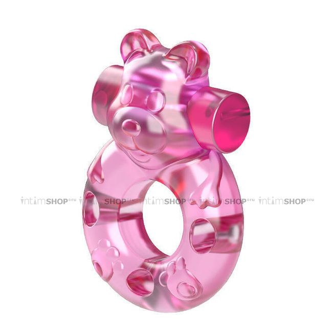 Эрекционное виброкольцо Baile Мишка, розовый - фото 1