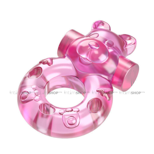 Эрекционное виброкольцо Baile Мишка, розовый - фото 8