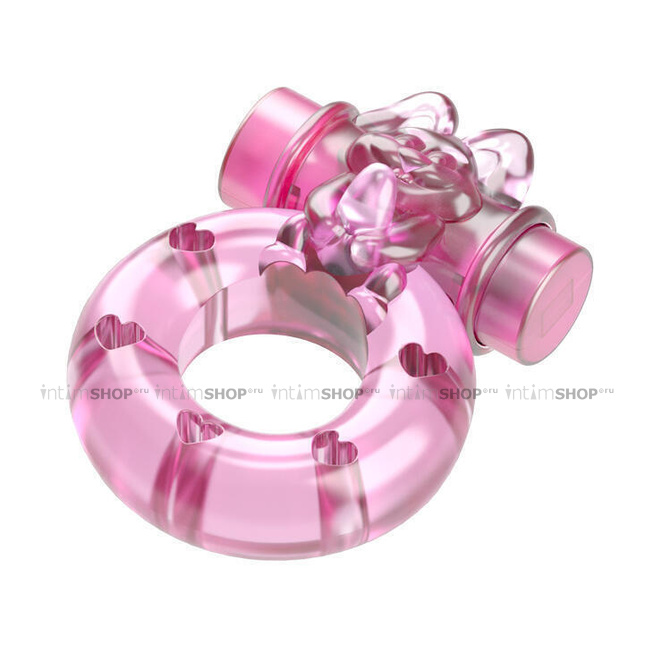 Эрекционное виброкольцо Baile Зайчик, розовый - фото 1