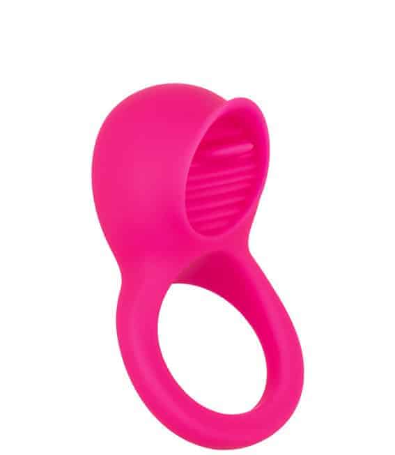 Виброкольцо с язычком CalExotics Teasing Tongue Enhancer, розовое