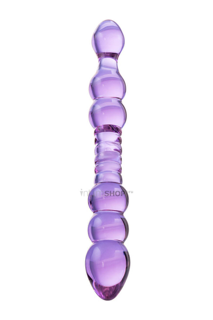 фото Фаллоимитатор двухсторонний Sexus Glass, сиреневый, 22,5 см