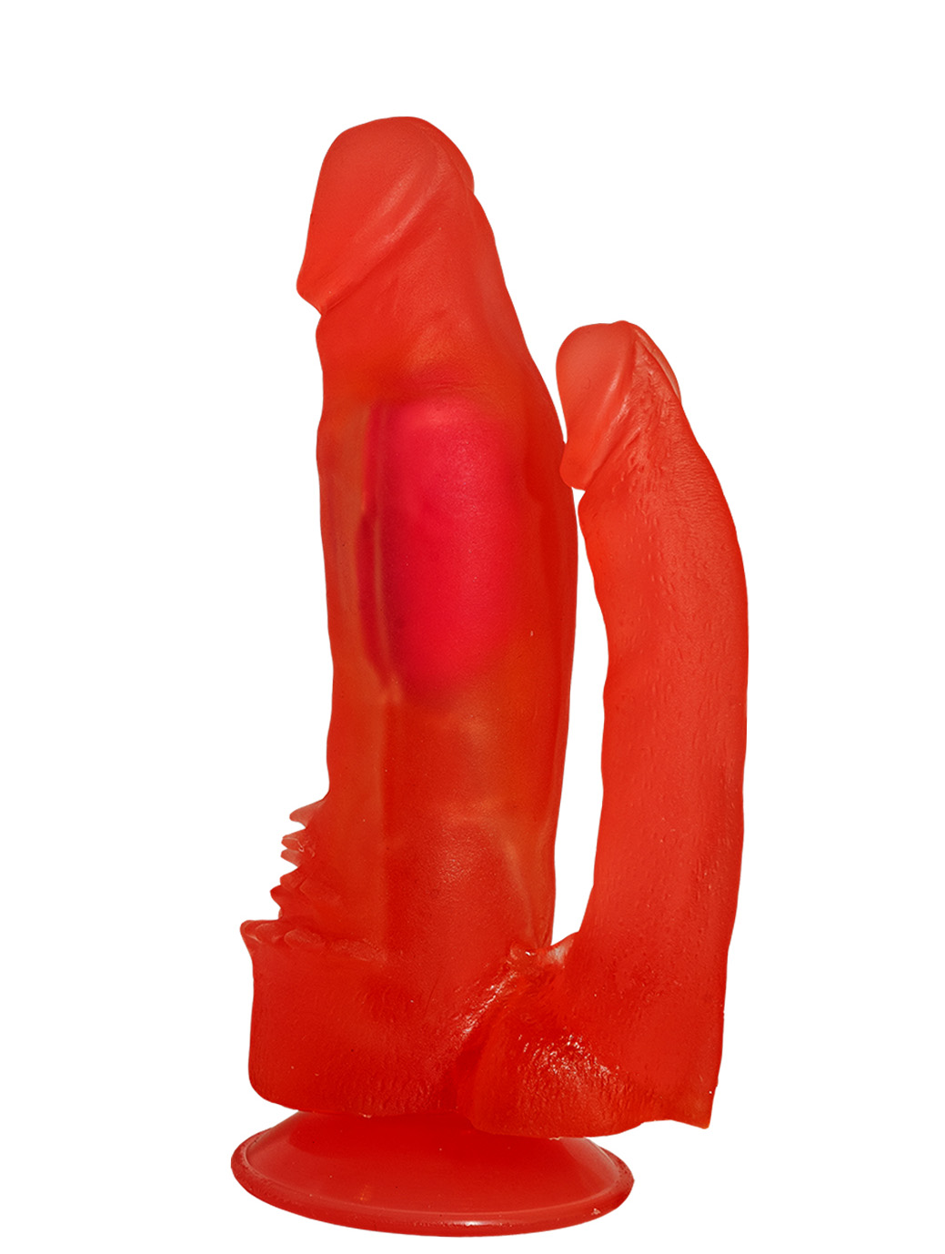 Фаллоимитатор для двойного проникновения Джага-Джага № 11 с шипиками 17 см, красный