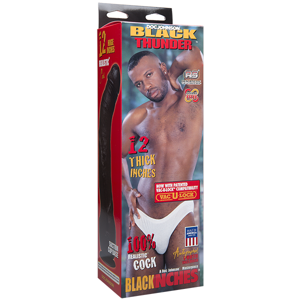 Фаллоимитатор Doc Johnson Signature Cocks Black Thunder 29.2 см, коричневый