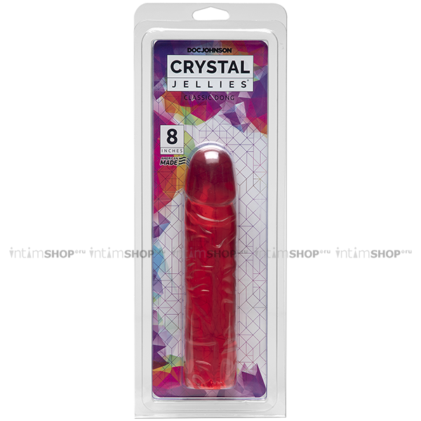 Фаллоимитатор Doc Johnson Crystal Jellies Classic Dong 19.7 см, розовый