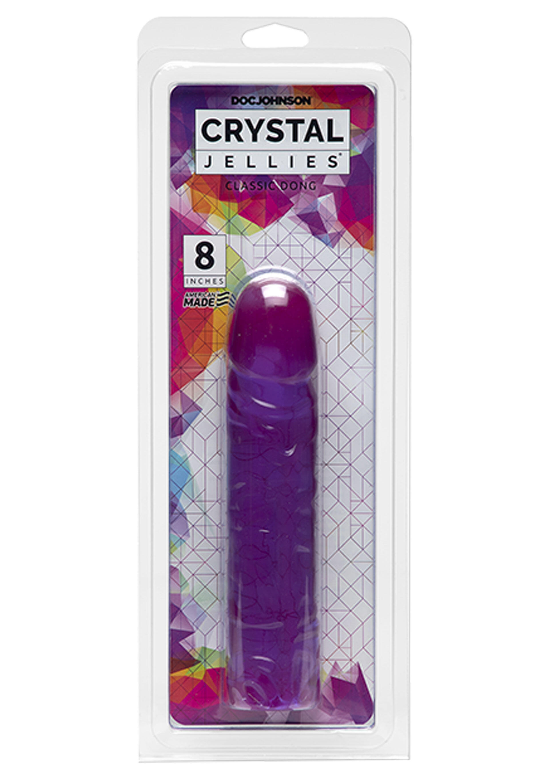 Фаллоимитатор Doc Johnson Crystal Jellies Classic Dong 19.7 см, фиолетовый