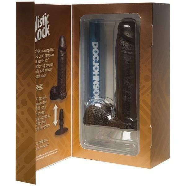 Фаллоимитатор Doc Johnson The Realistic® Cock 8” Vac-U-Lock, коричневый от IntimShop