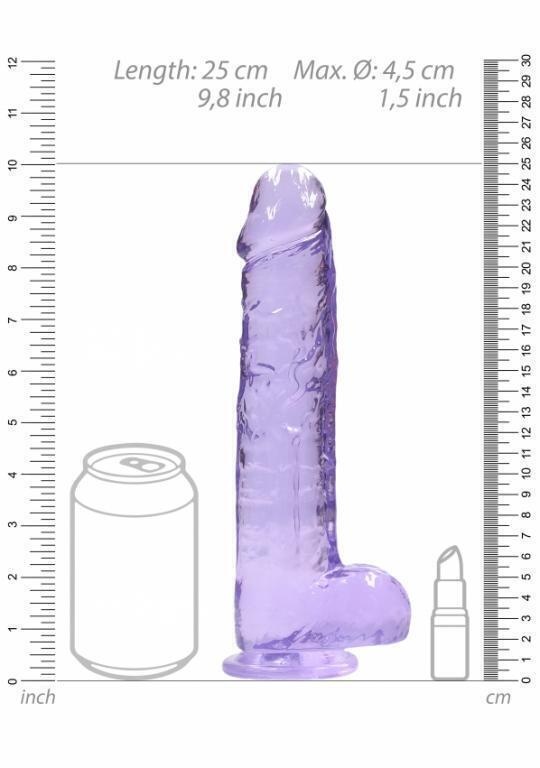 Фаллоимитатор из эластомера Shots Realrock, 25 см, фиолетовый