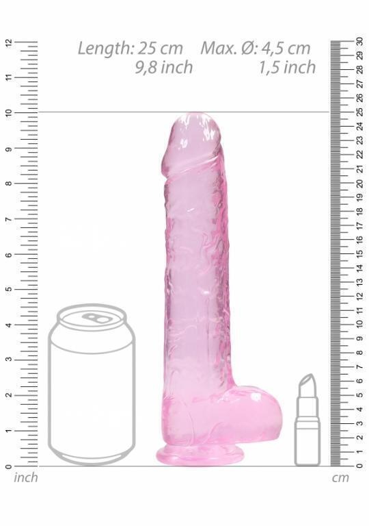 Фаллоимитатор из эластомера Shots Realrock, 25 см, розовый