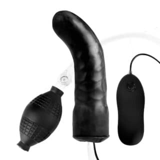 Фаллоимитатор надувной с вибрацией Lux Fetish 6" Inflatable Vibrating Curved Dildo, черный