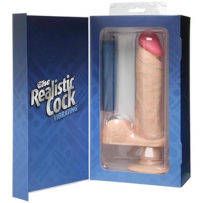 Фаллоимитатор с вибрацией Doc Johnson The Realistic® Cock Vibrating 8”, телесный