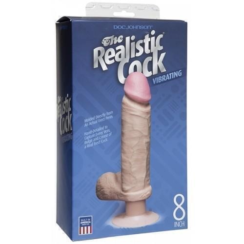 Фаллоимитатор с вибрацией Doc Johnson The Realistic® Cock Vibrating 8”, телесный