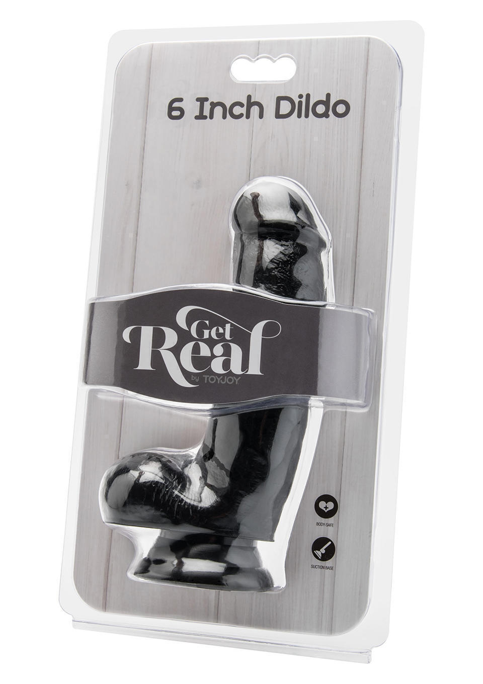 Фаллоимитатор реалистик с мошонкой на присоске Toy Joy Get Real 6", чёрный