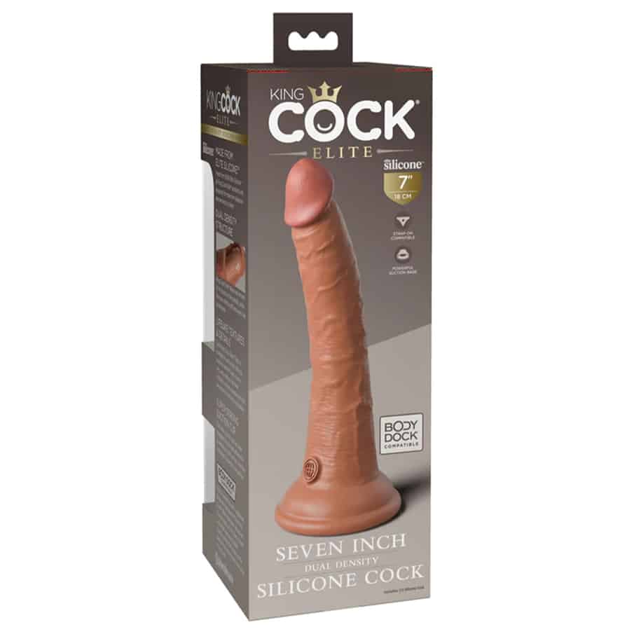 Фаллоимитатор-реалистик PipeDream King Cock Elite Dual Density 21 см, светло-коричневый