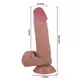 Фаллоимитатор с подвижной кожей Baile Sliding Skin 20.5 см, темный телесный
