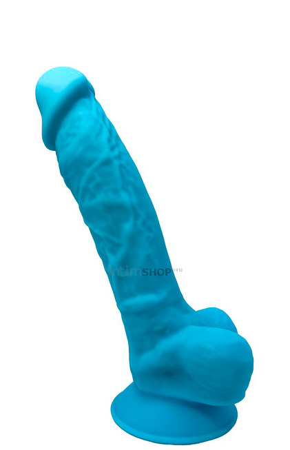 Фаллоимитатор с мошонкой Adrien Lastic SileXD Model 1 17.5 см, голубой