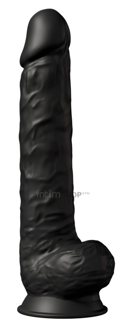 Фаллоимитатор с мошонкой Adrien Lastic SileXD Model 1 38 см, черный