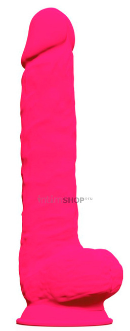 Фаллоимитатор с мошонкой Adrien Lastic SileXD Model 1 38 см, ярко-розовый