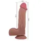 Фаллоимитатор с подвижной кожей Baile Sliding Skin 23.4 см, темный телесный