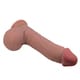 Фаллоимитатор с подвижной кожей Baile Sliding Skin 23.4 см, темный телесный