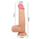 Фаллоимитатор с подвижной кожей и фиксацией формы Baile Sliding Skin 21.8 см, телесный