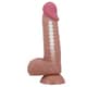 Фаллоимитатор с подвижной кожей и фиксацией формы Baile Sliding Skin 21.8 см, темный телесный