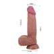 Фаллоимитатор с подвижной кожей и фиксацией формы Baile Sliding Skin 21.8 см, темный телесный